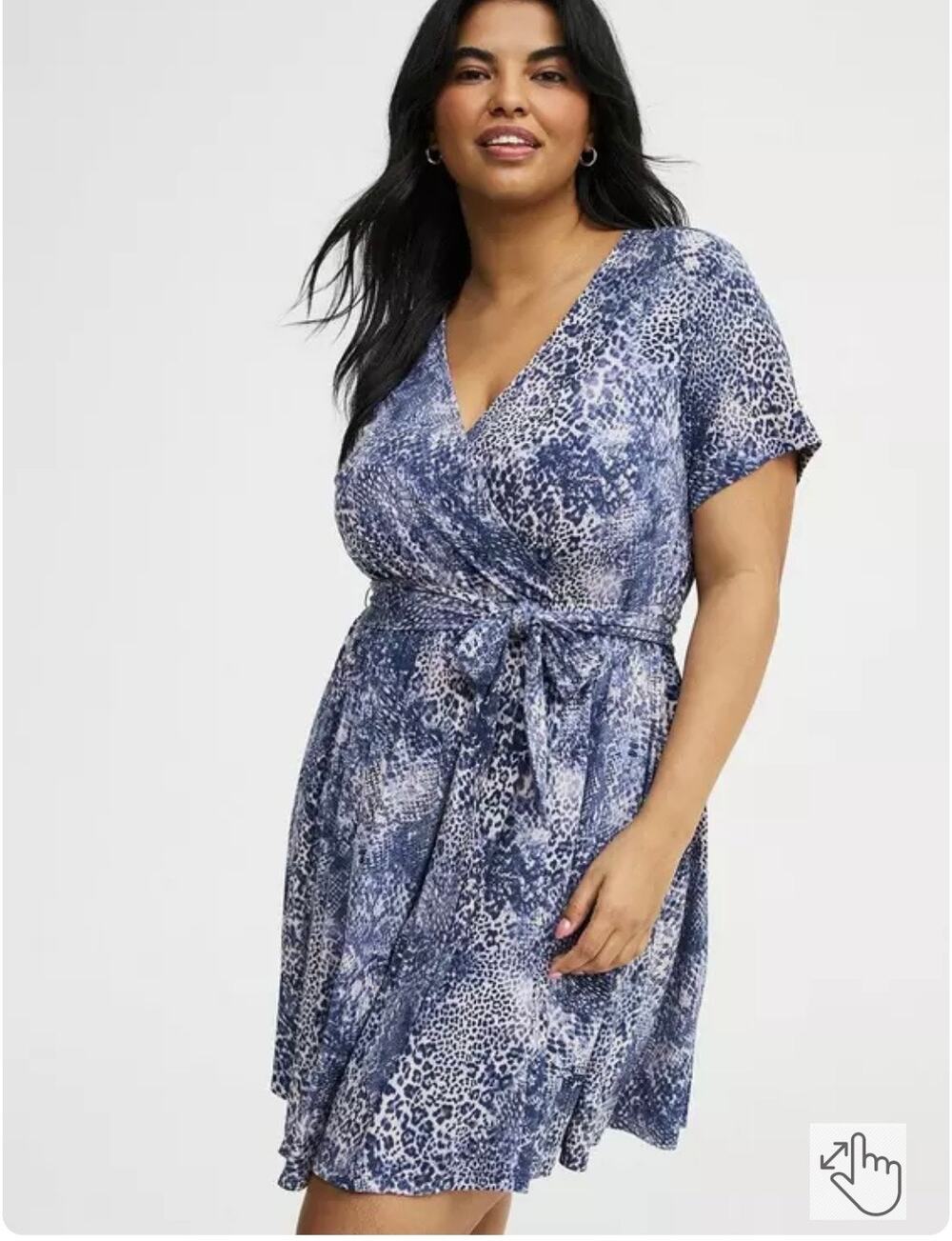 Torrid STUDIO KNIT SURPLICE ROMPER DIVA SNAKESIN BLUE NWT